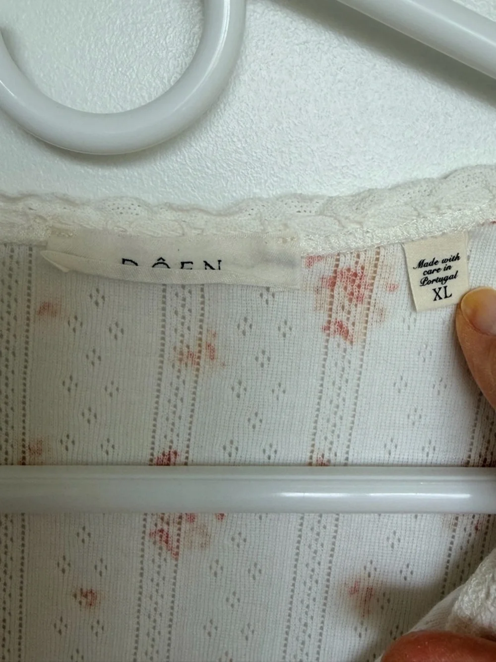 Doen Brie Tee Pointelle Floral Lace-Trimmed - Picture 3 of 4